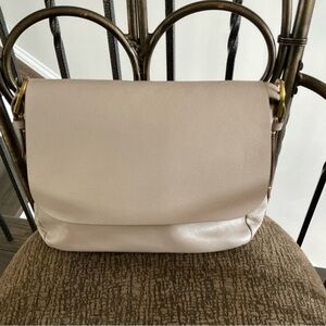 Fossil Beige Leather Shoulder Bag